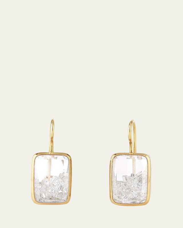 Yellow Gold Diamonds in White Sapphire Kaleidoscope Shaker Drop Earrings